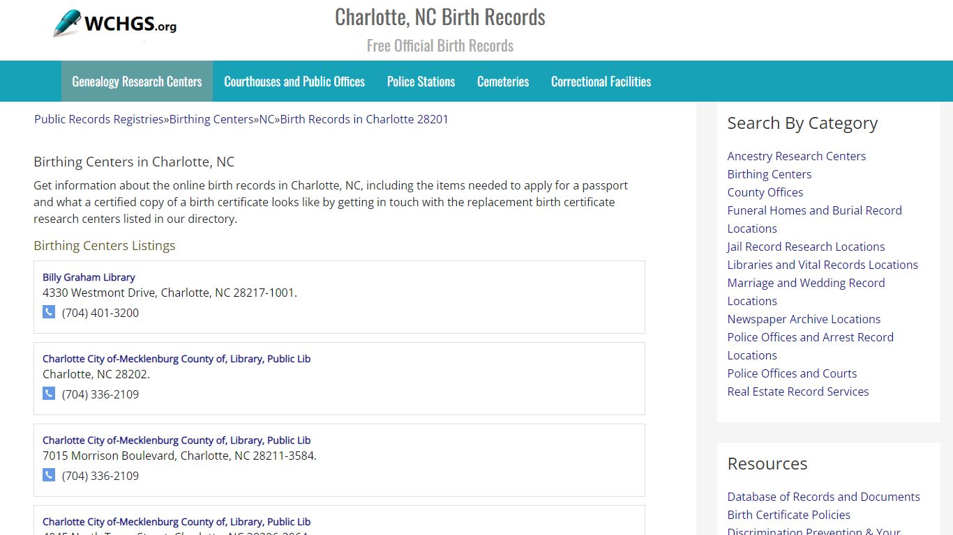 Charlotte, NC Birth Records - Free Official Birth Records